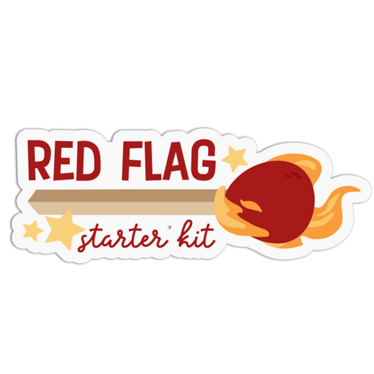 Sticker with 'Red Flag Starter Kit' text and graphic on a white background