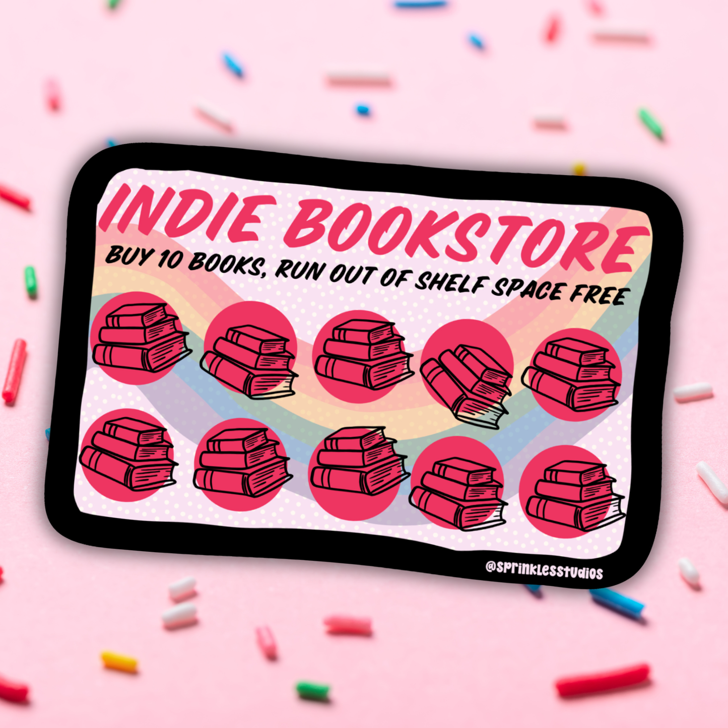 Indie Bookstore Punch Card Sticker | Waterproof Vinyl Book Lover Sticker