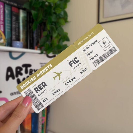 Bookish Boarding Pass Die-Cut Bookmark