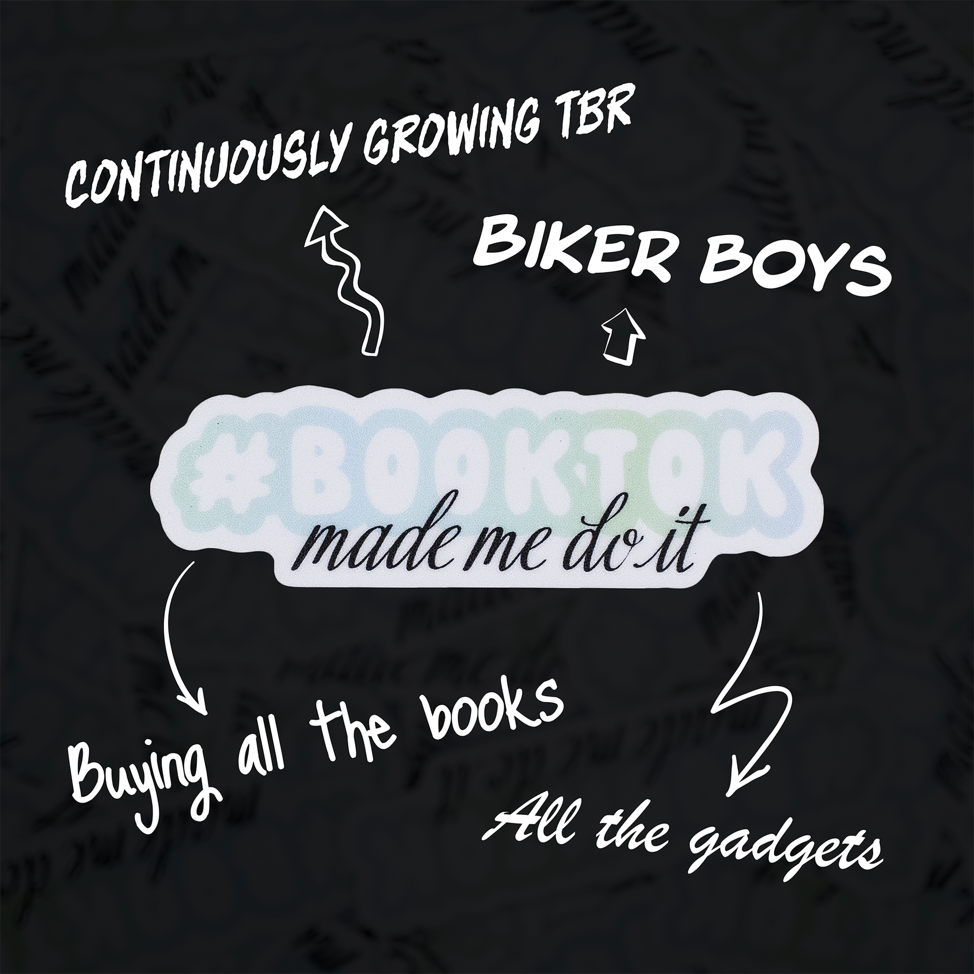 Text on a black background with white and light blue elements