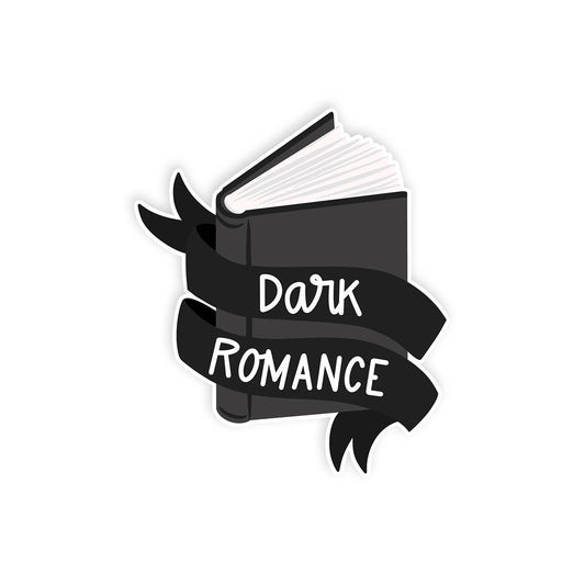 Book with a black ribbon and 'Dark Romance' text on a white background