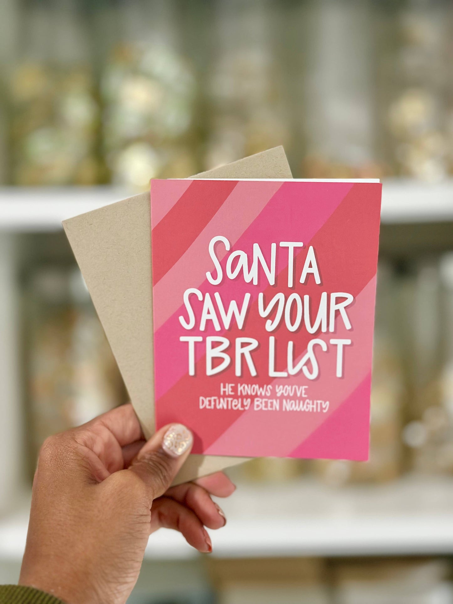 Santa Saw Your TBR List Card | Spicy Book Lover Christmas Card
