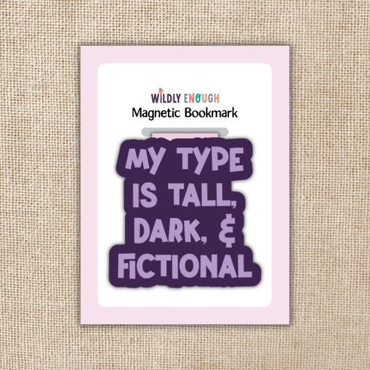 Magnetic bookmark with text on a beige background