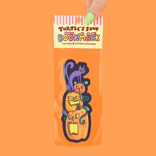 Kitty and Pumpkins Bookmark