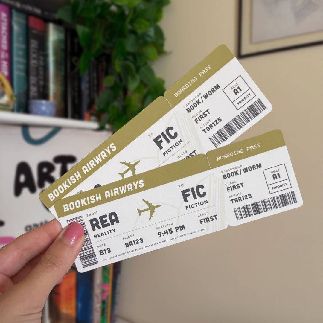 Bookish Boarding Pass Die-Cut Bookmark