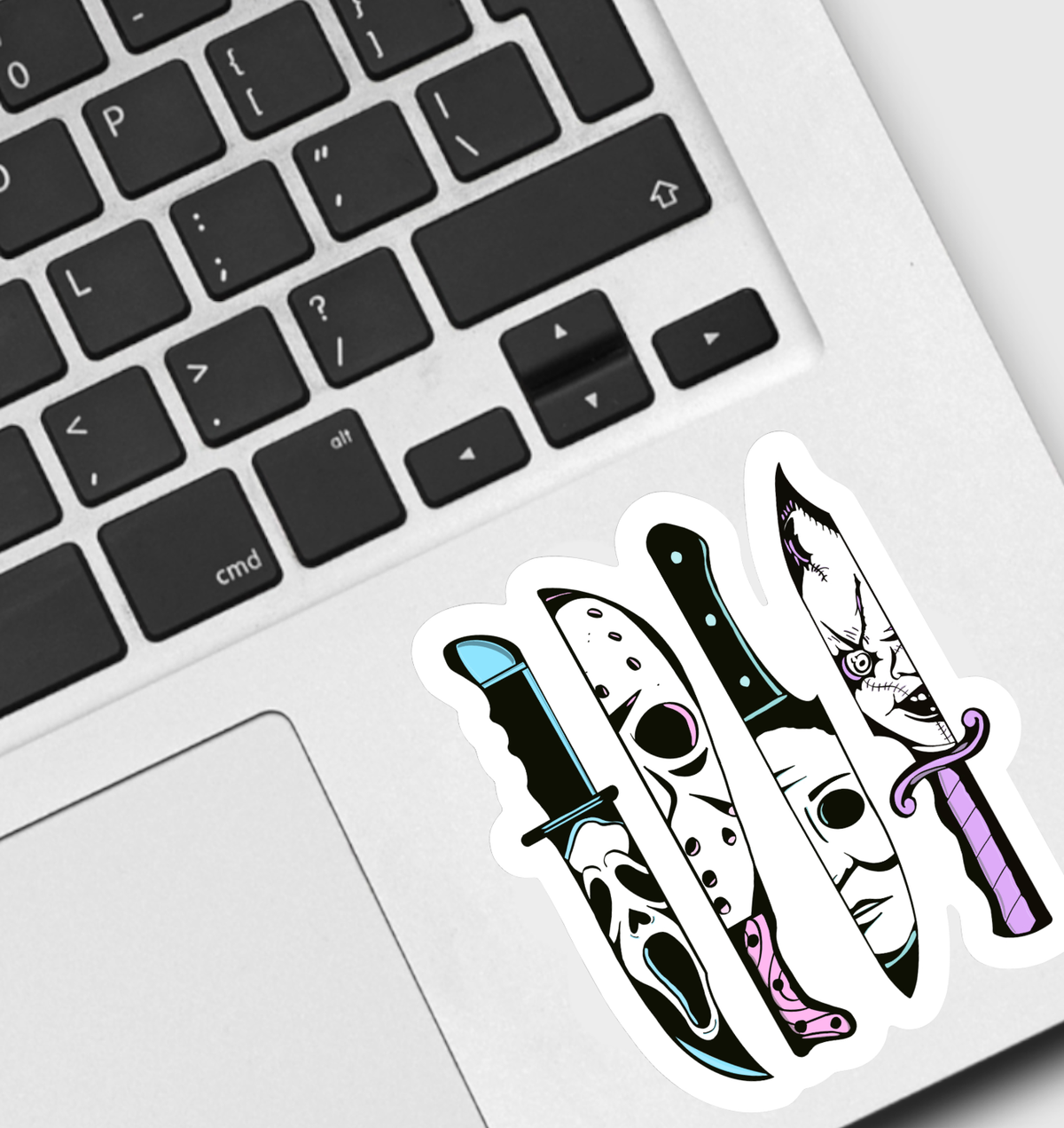 Pastel Horror Movie Sticker | Slasher Knife &amp; Mask Vinyl Decal
