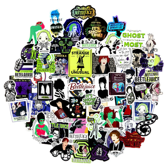 Beetlejuice Never Trust the Living Decals | 60-Pack Vinyl Sticker Set