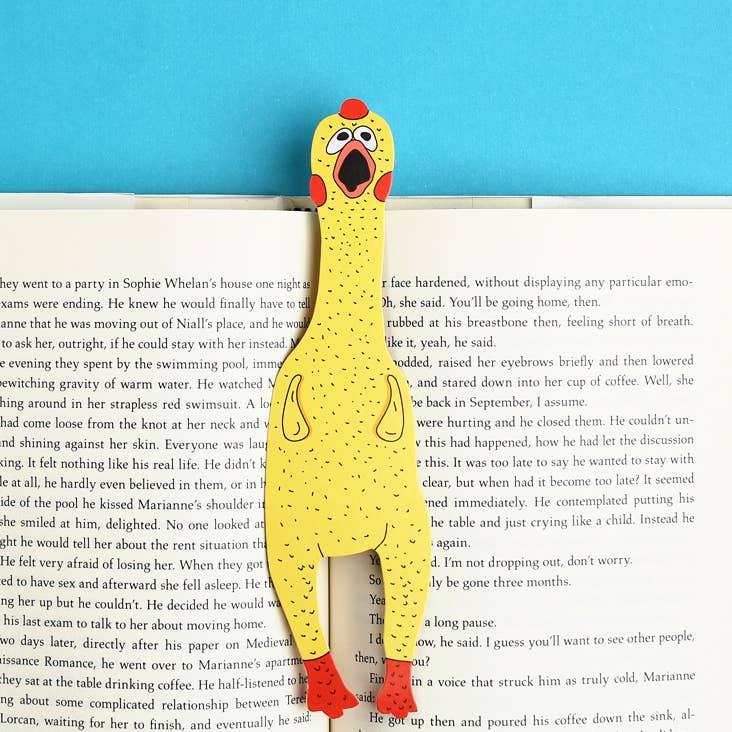 Rubber Chicken Die Cut Bookmark – Double-Sided