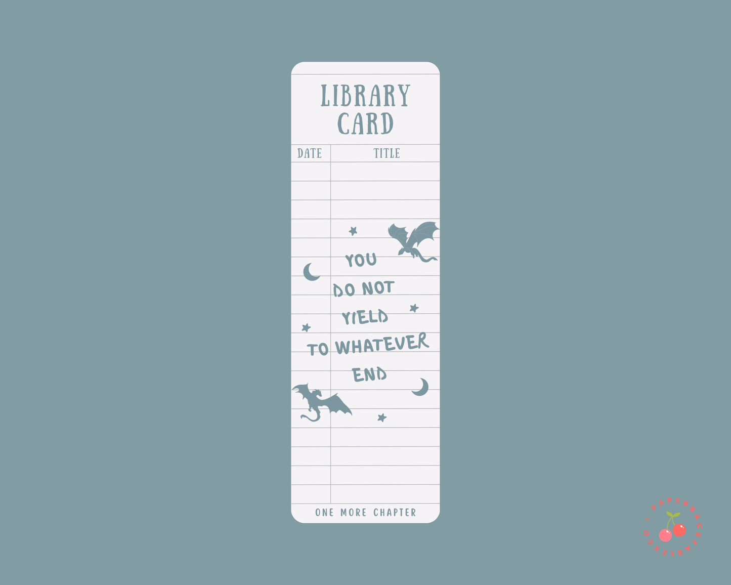 Throne of Glass Library Card Bookmark