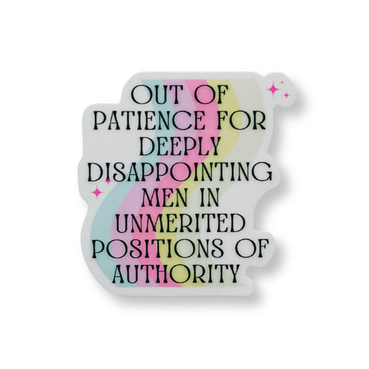 Sticker with colorful text on a white background