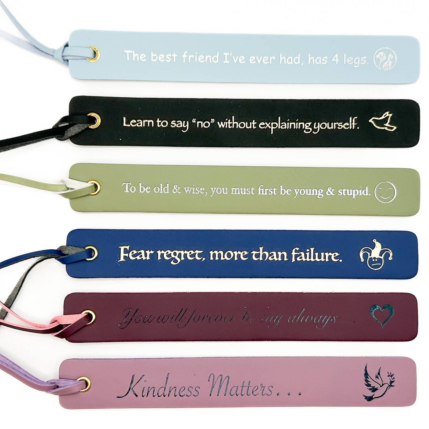 Message Bookmark – Vegan Leather with Inspirational Quote