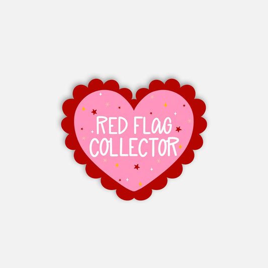 Red Flag Collector Heart Sticker | Romance Reader Sticker