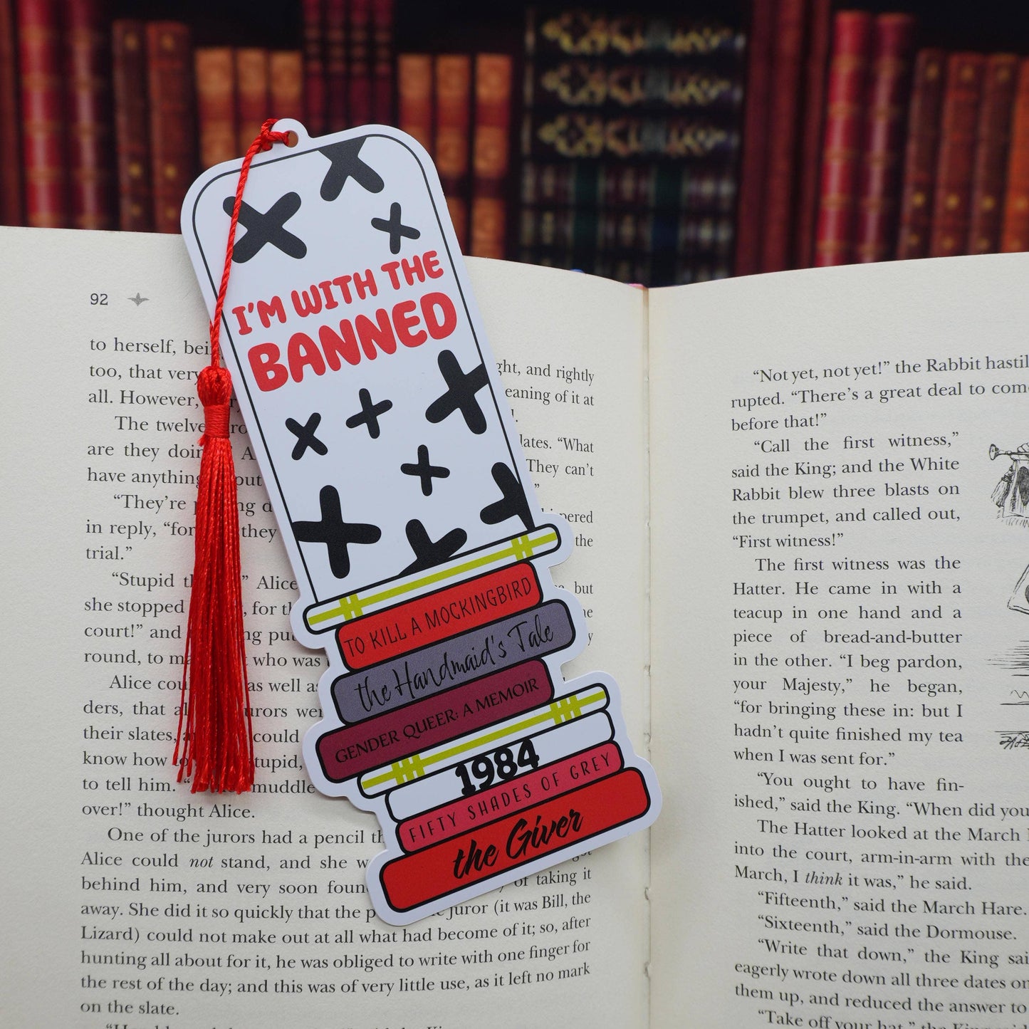 I'm With the Banned Bookmark | Banned Books Tassel Bookmark