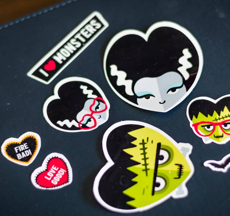 I ❤️ Monsters Vinyl Sticker Sheet | Cute Classic Monster Stickers