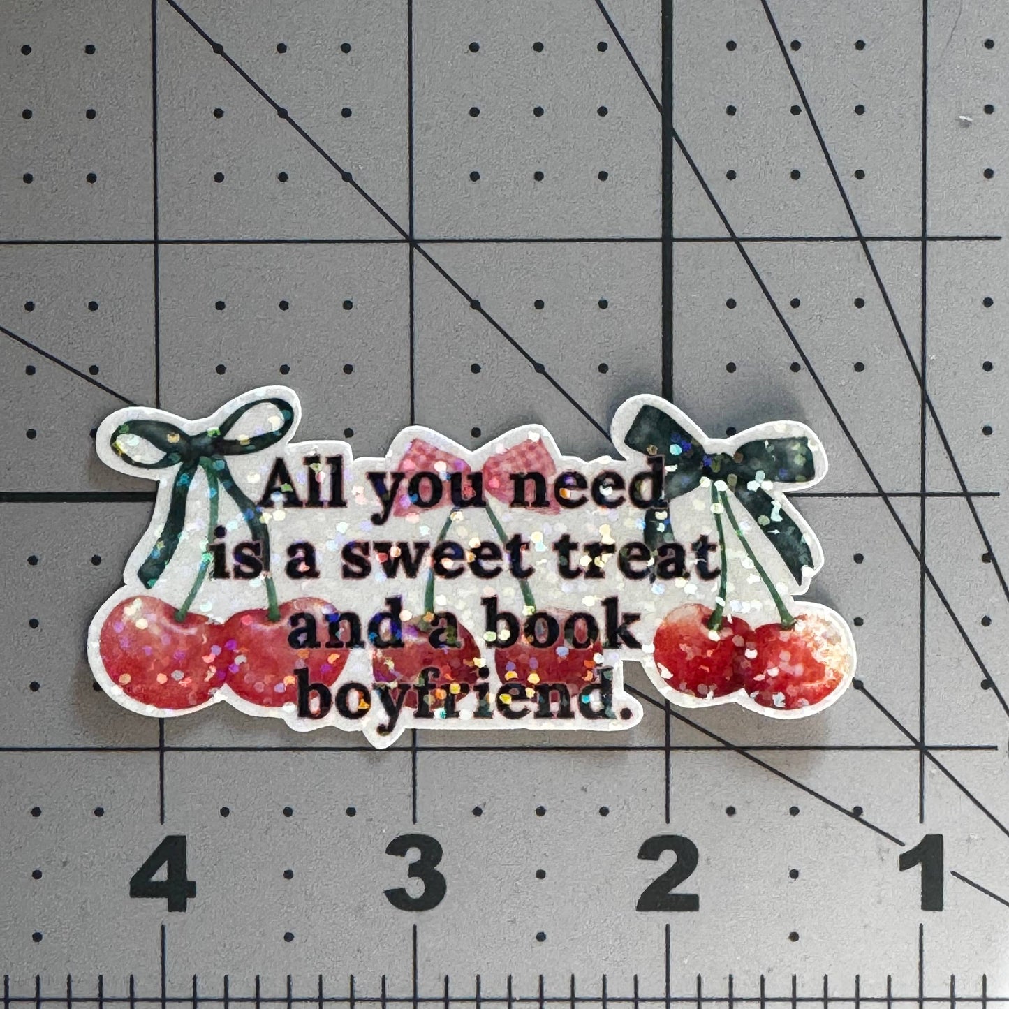 Sweet Treat & Book Boyfriend Sticker | Coquette Romance Reader Sticker