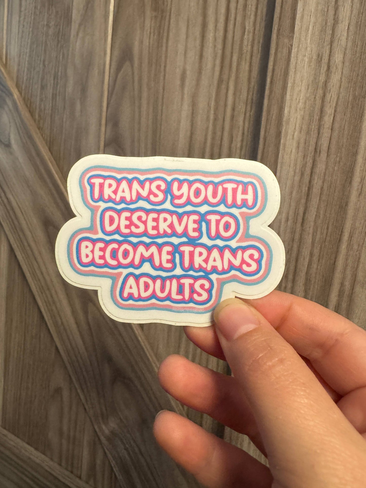 Trans Youth Deserve To Become Trans Adults Sticker | Waterproof Vinyl Pride Sticker