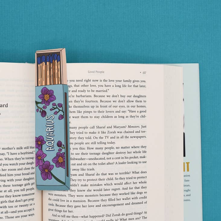 Zodiac Matchbox Bookmarks | Die-Cut Floral Astrology Bookmarks