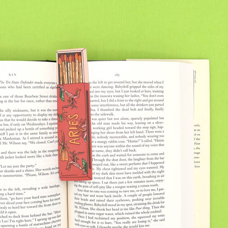 Zodiac Matchbox Bookmarks | Die-Cut Floral Astrology Bookmarks