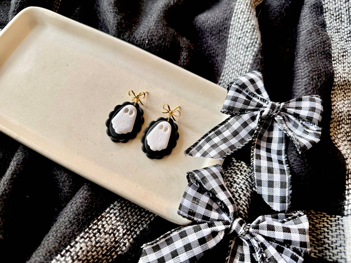Ghost Frame Earrings | Polymer Clay Halloween Earrings