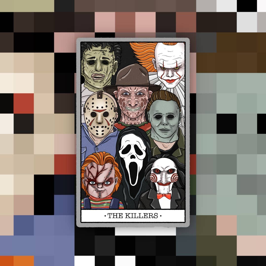 The Killers Horror Sticker | Slasher Villains Tarot-Style Decal