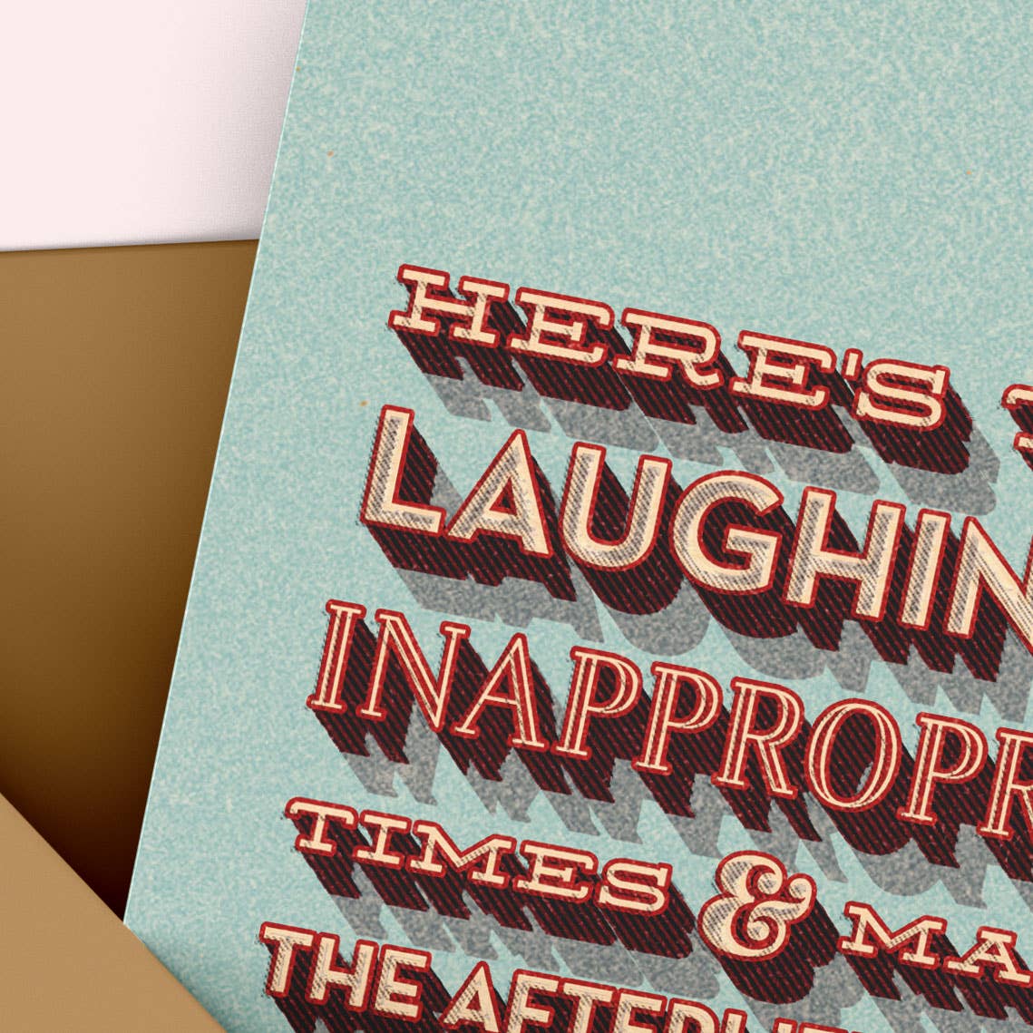 Text on a textured surface with a gradient background