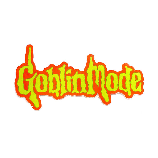Goblin Mode logo with orange and green text on a white background