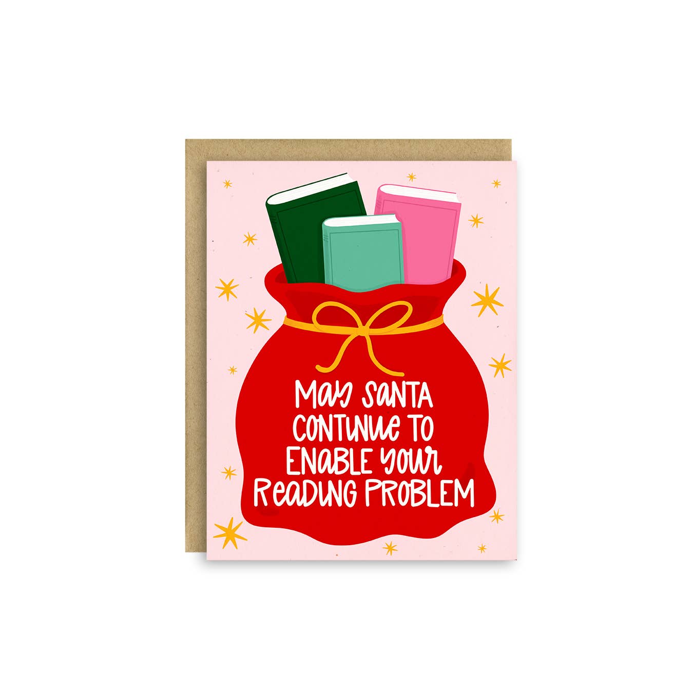 Santa Enable Your Reading Problem Card | Funny Book Lover Christmas Card