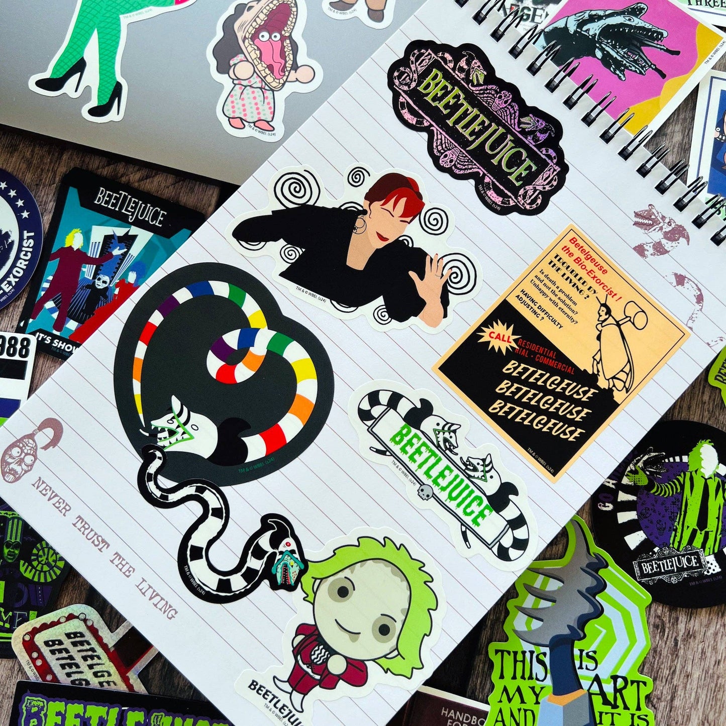 Beetlejuice Never Trust the Living Decals | 60-Pack Vinyl Sticker Set
