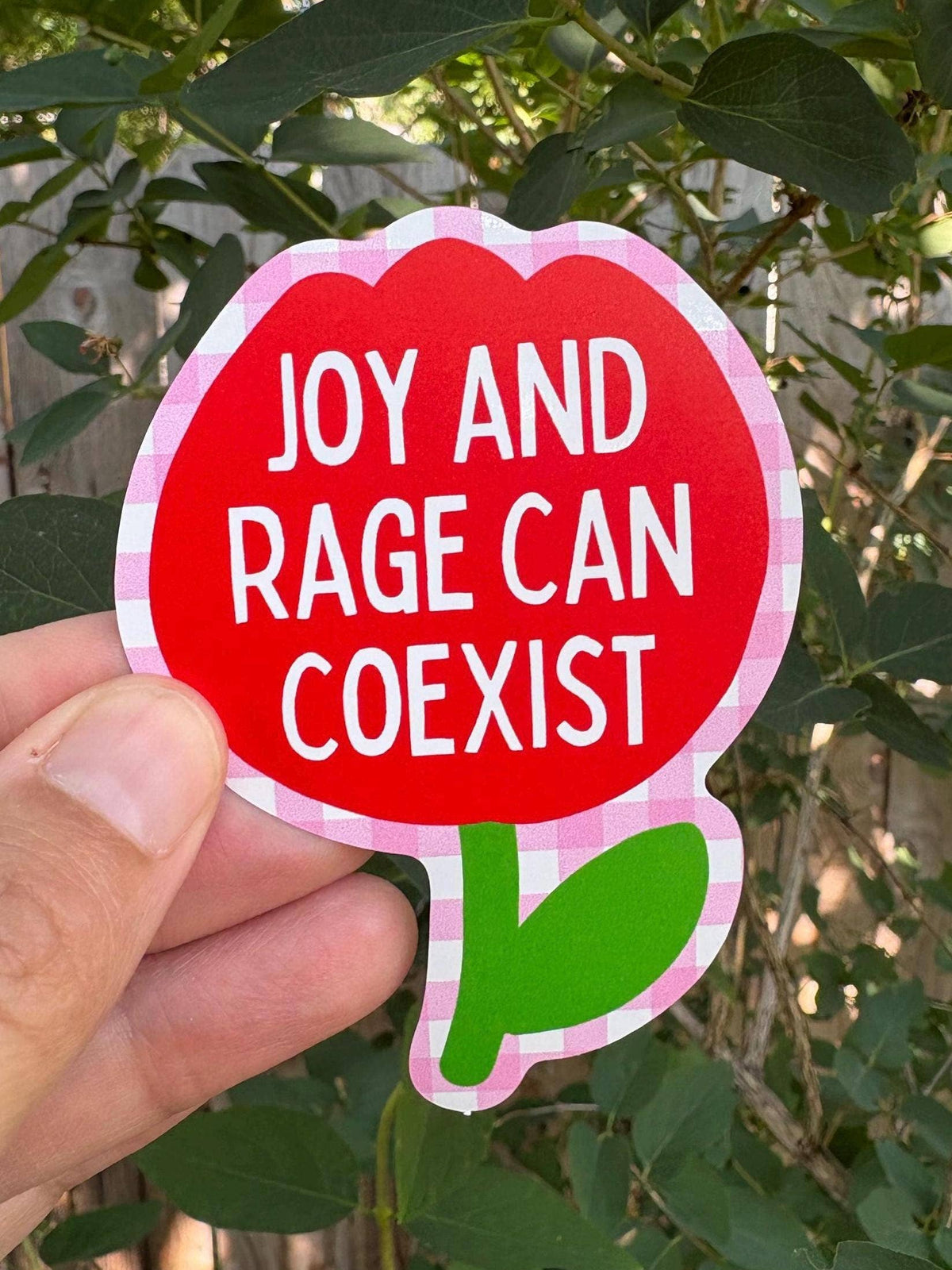 Joy and Rage Can Coexist Sticker | Feminist Resistance Tulip Sticker