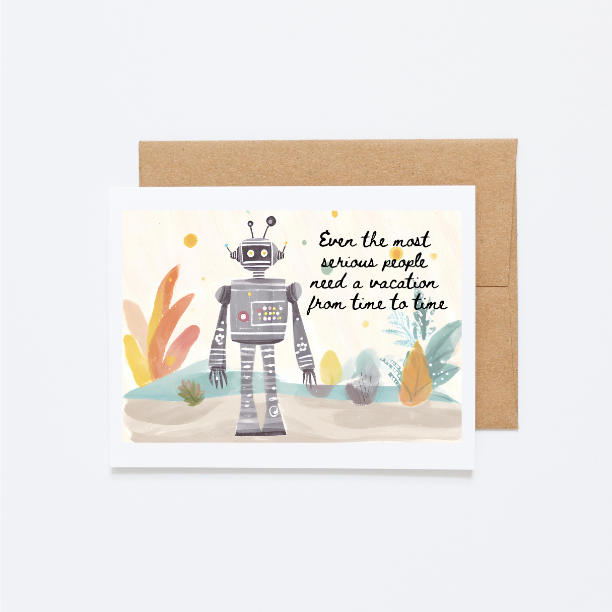 Funny Robot “Take a Break” Card for Coworker