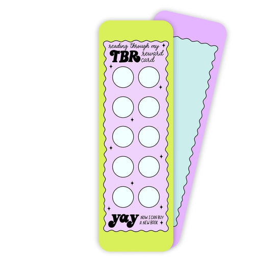 Two colorful bookmarks with text and circle designs on a white background