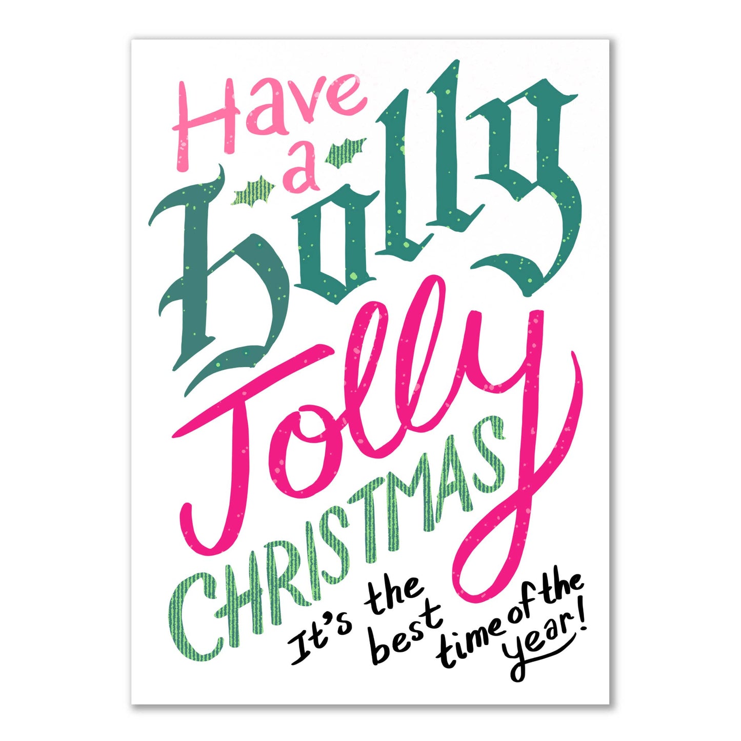 Holly Jolly Christmas Card | Hand-Lettered Holiday Greeting Card
