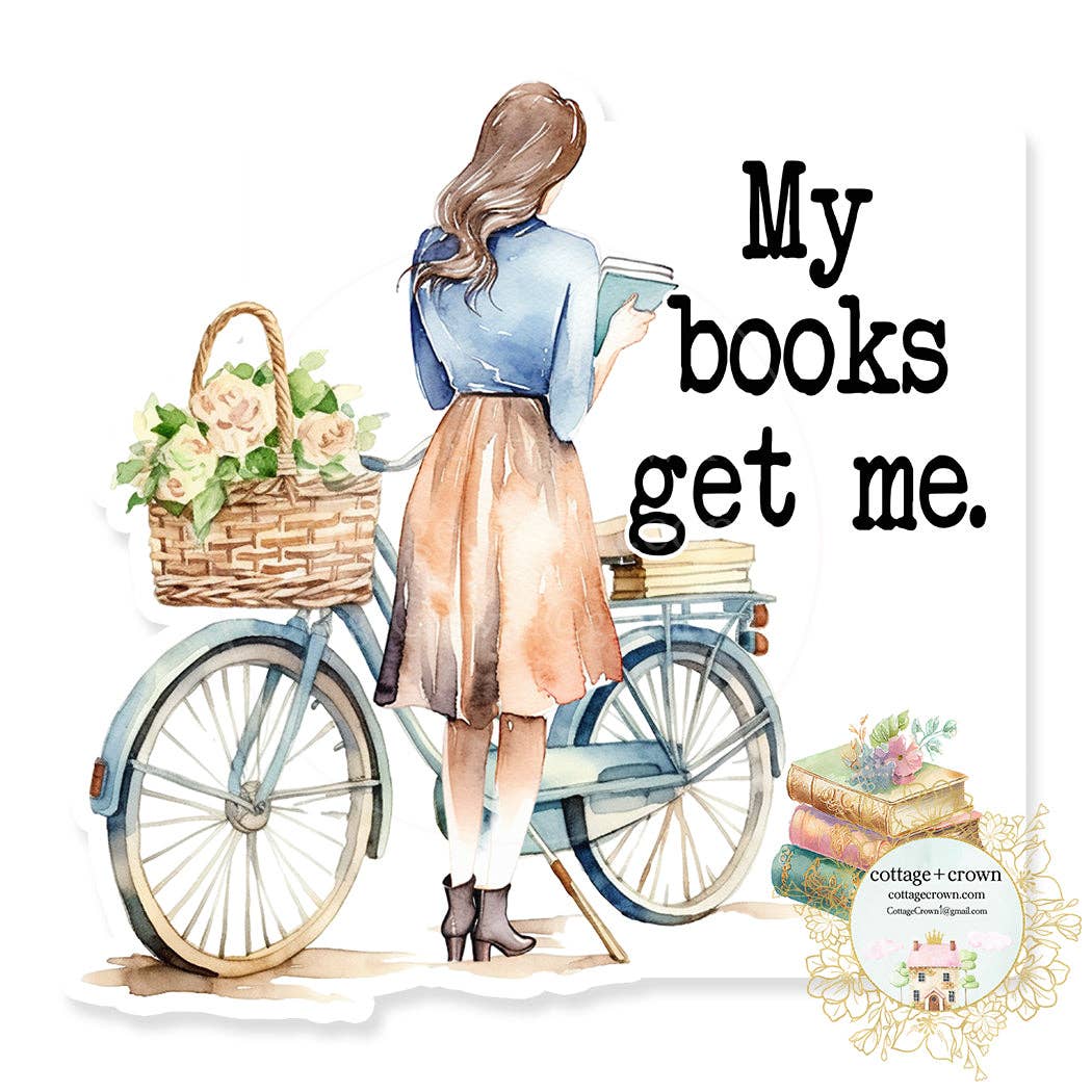 My Books Get Me Vinyl Sticker