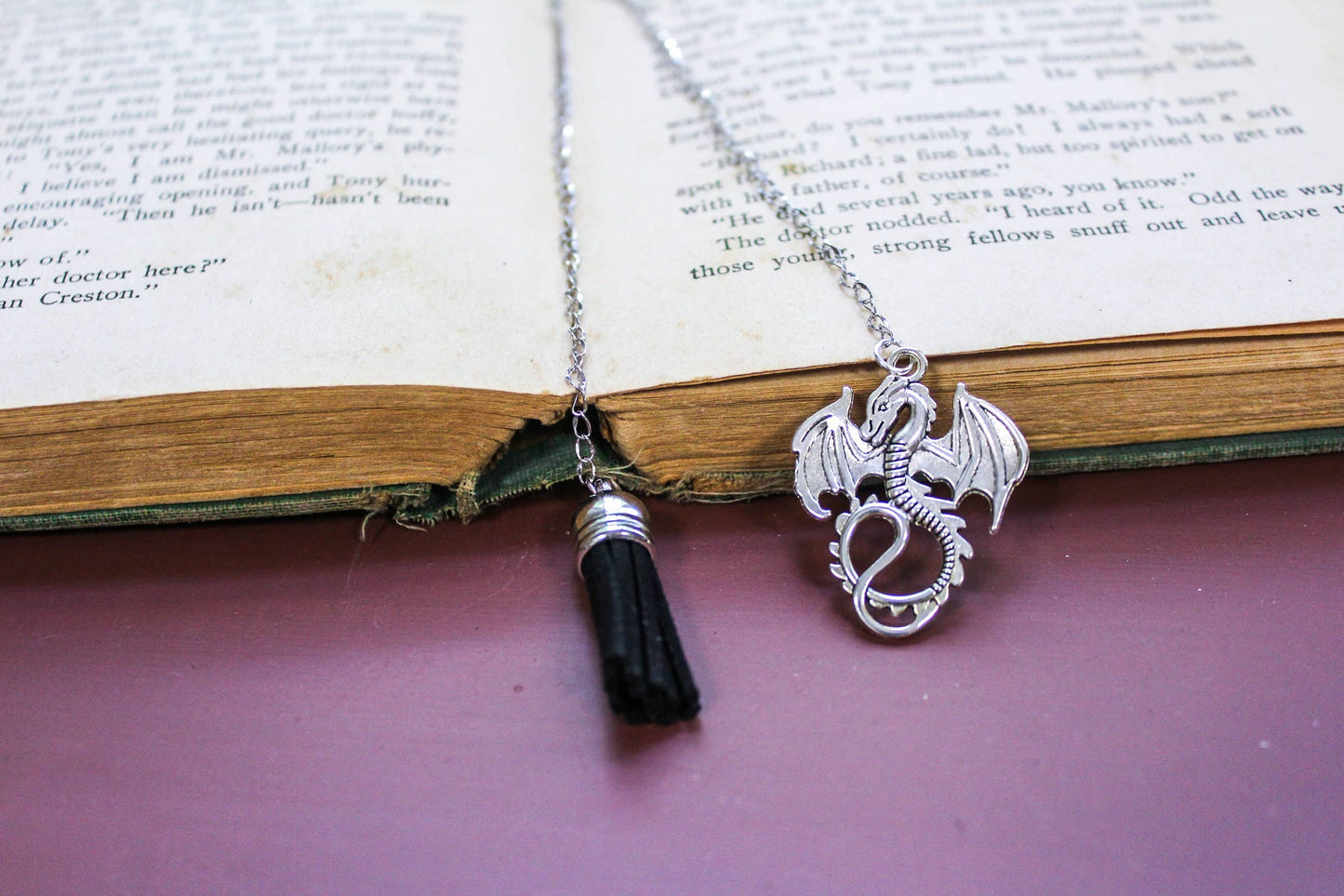 Dragon Chain Bookmark | Fantasy Crystal Chain Bookmark
