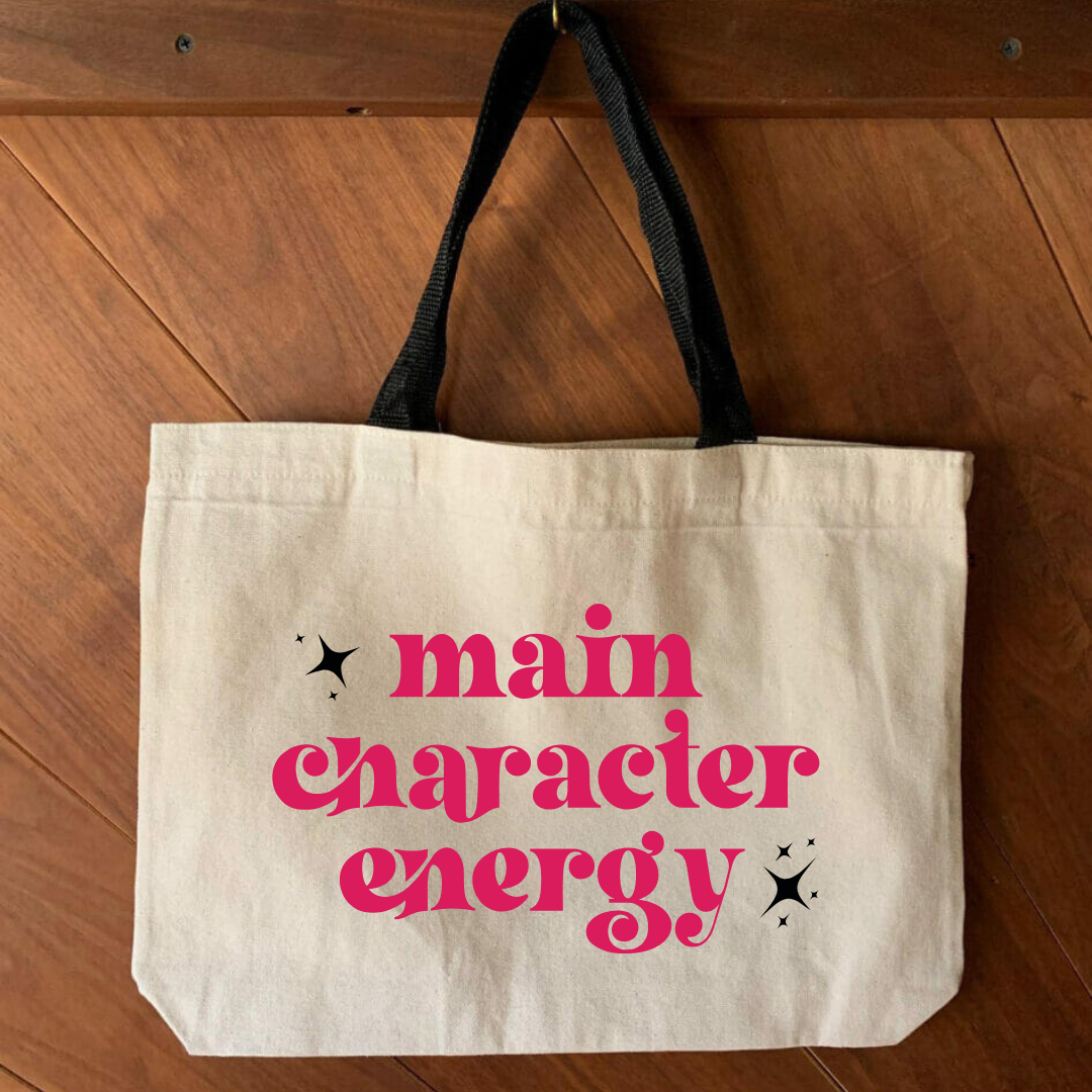 Main Character Energy Tote — Cute Bookish Canvas Bag