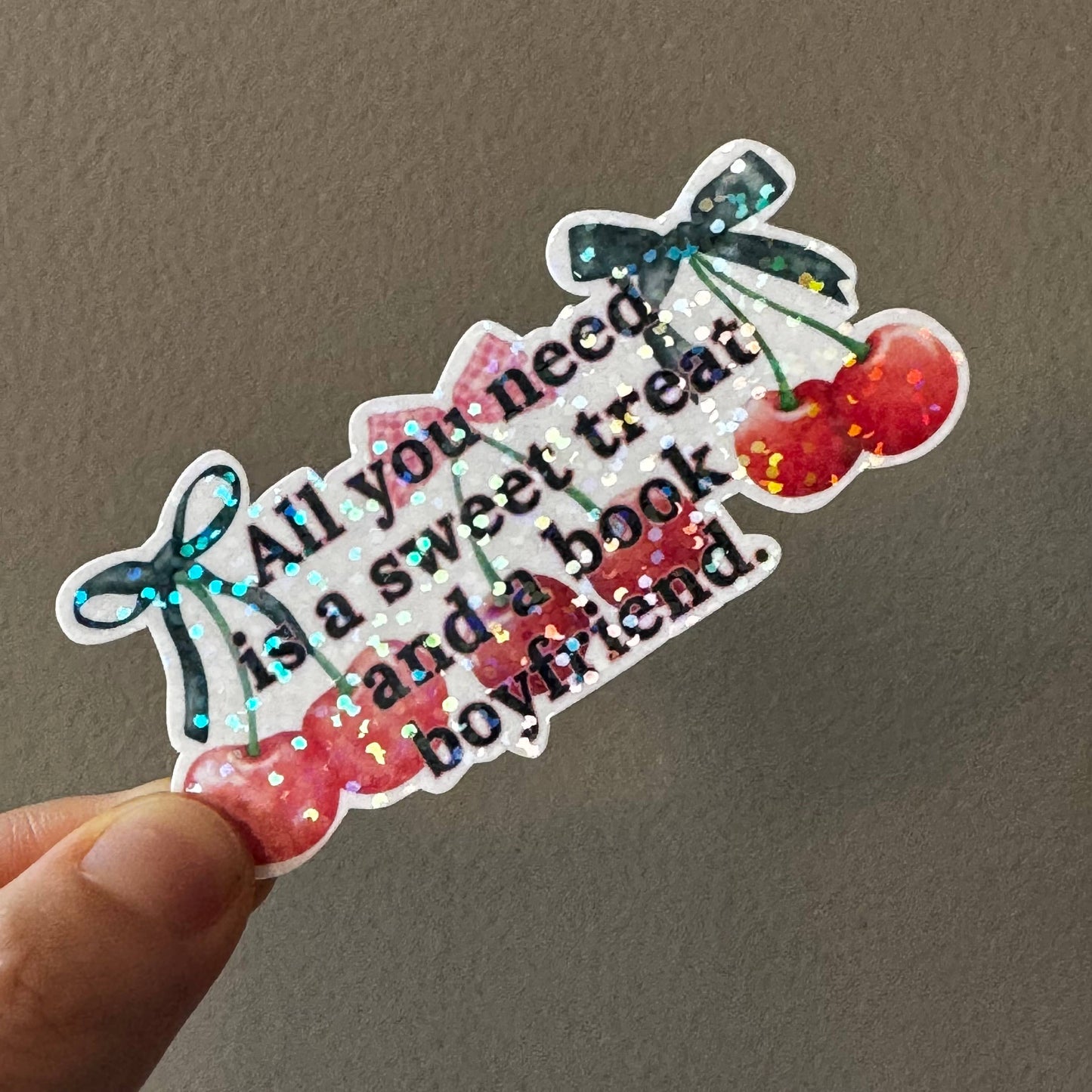 Sweet Treat & Book Boyfriend Sticker | Coquette Romance Reader Sticker