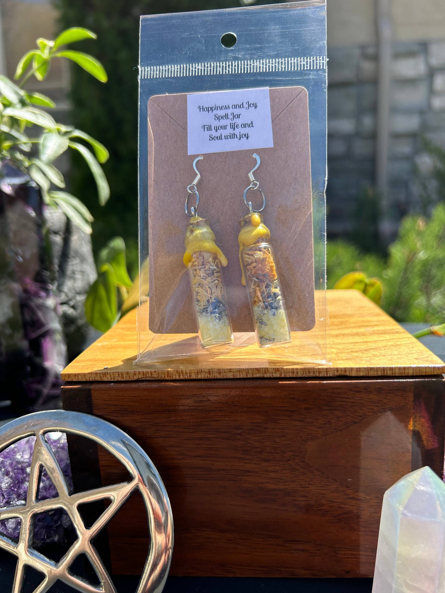 Happiness and Joy Spell Jar Earrings