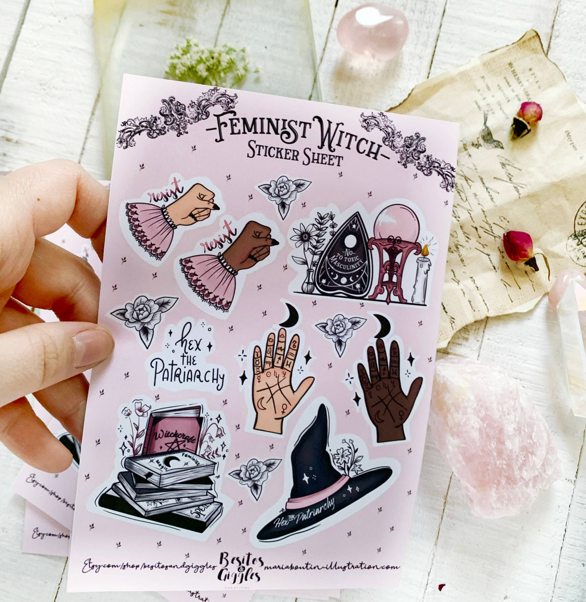 Feminist Witch Sticker Sheet | Witchy Feminist Planner Stickers