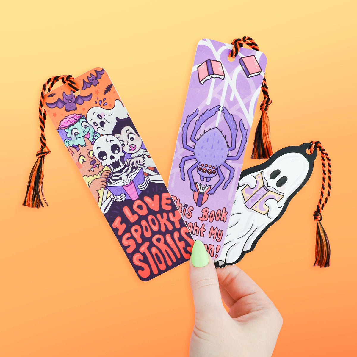 I Love Spooky Stories Bookmark | Horror Reader Gift with Tassel