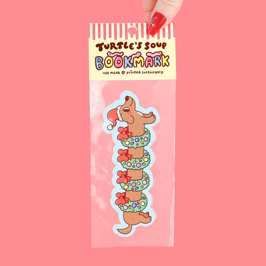 Holiday Weenie Dog Bookmark