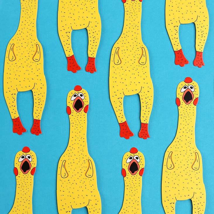 Rubber Chicken Die Cut Bookmark – Double-Sided