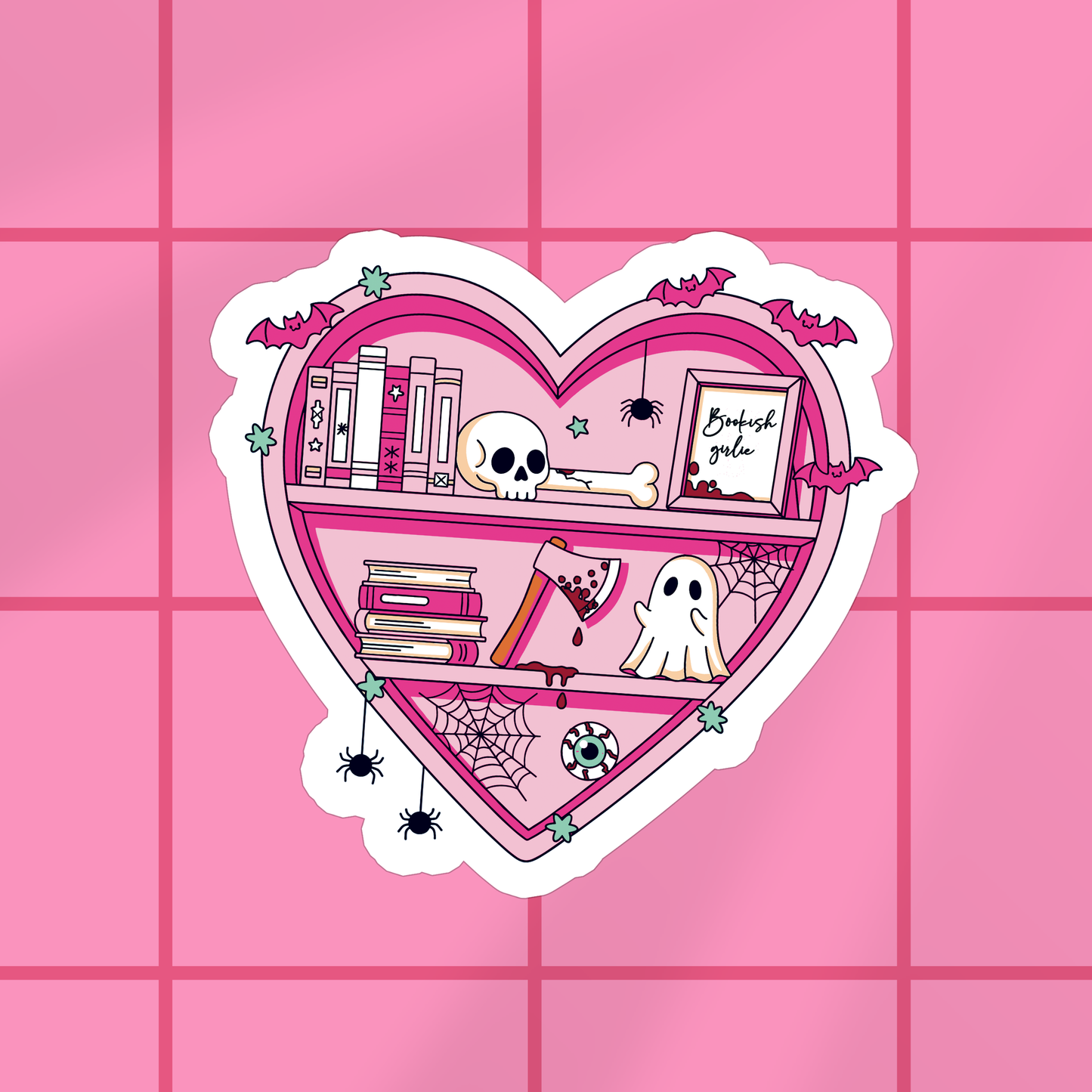 Halloween Bookshelf Vinyl Sticker