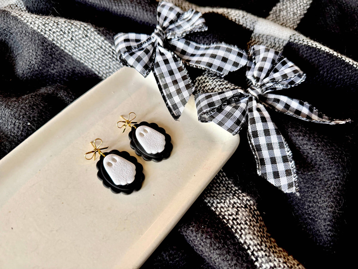 Ghost Frame Earrings | Polymer Clay Halloween Earrings
