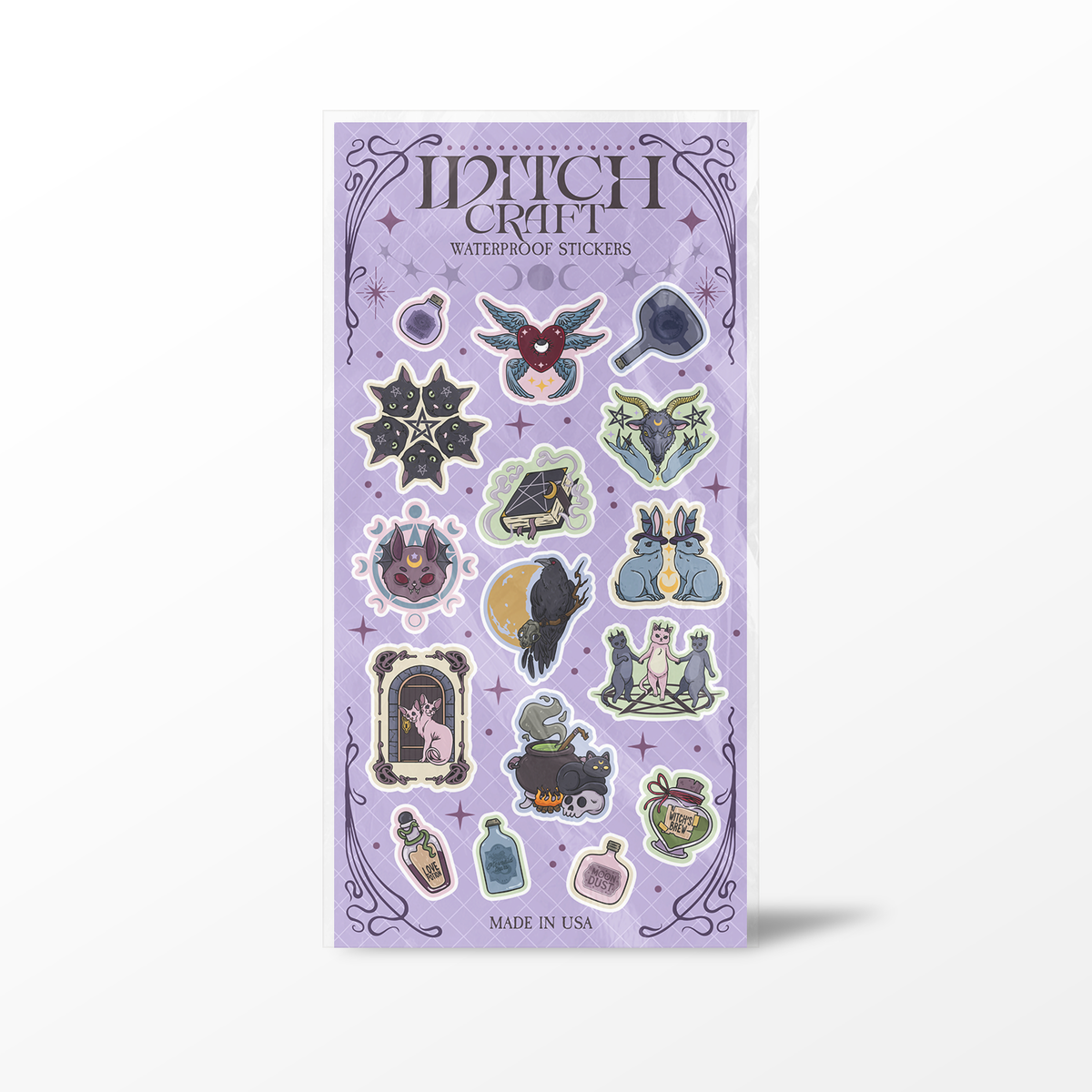 Witch Craft Sticker Sheet | Witchy Waterproof Sticker Collection
