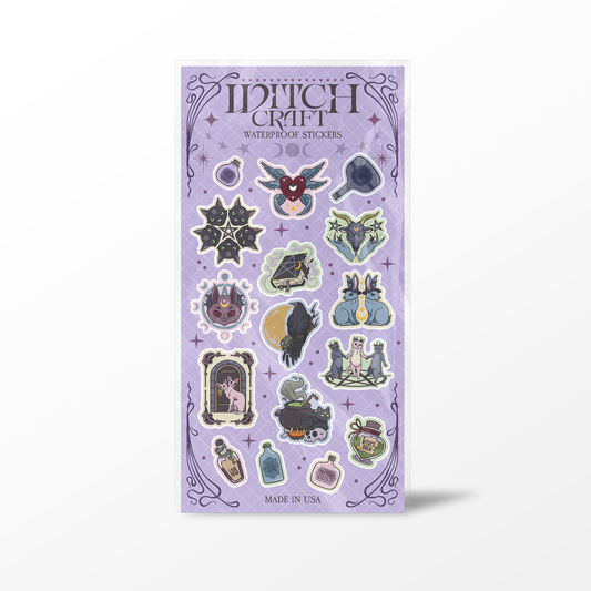 Witch Craft Sticker Sheet | Witchy Waterproof Sticker Collection