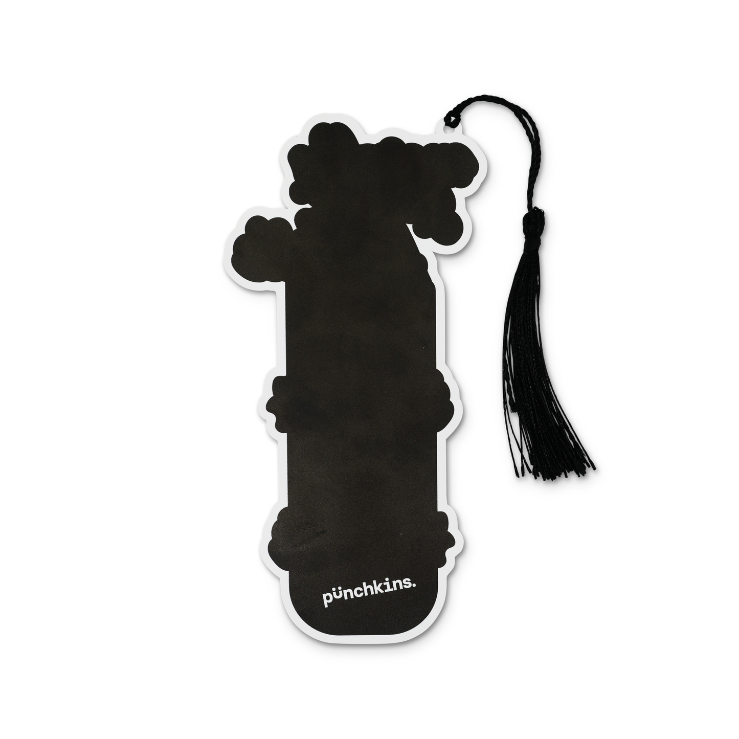 Black scrunchie with tassel and 'pünchkins' branding on a white background