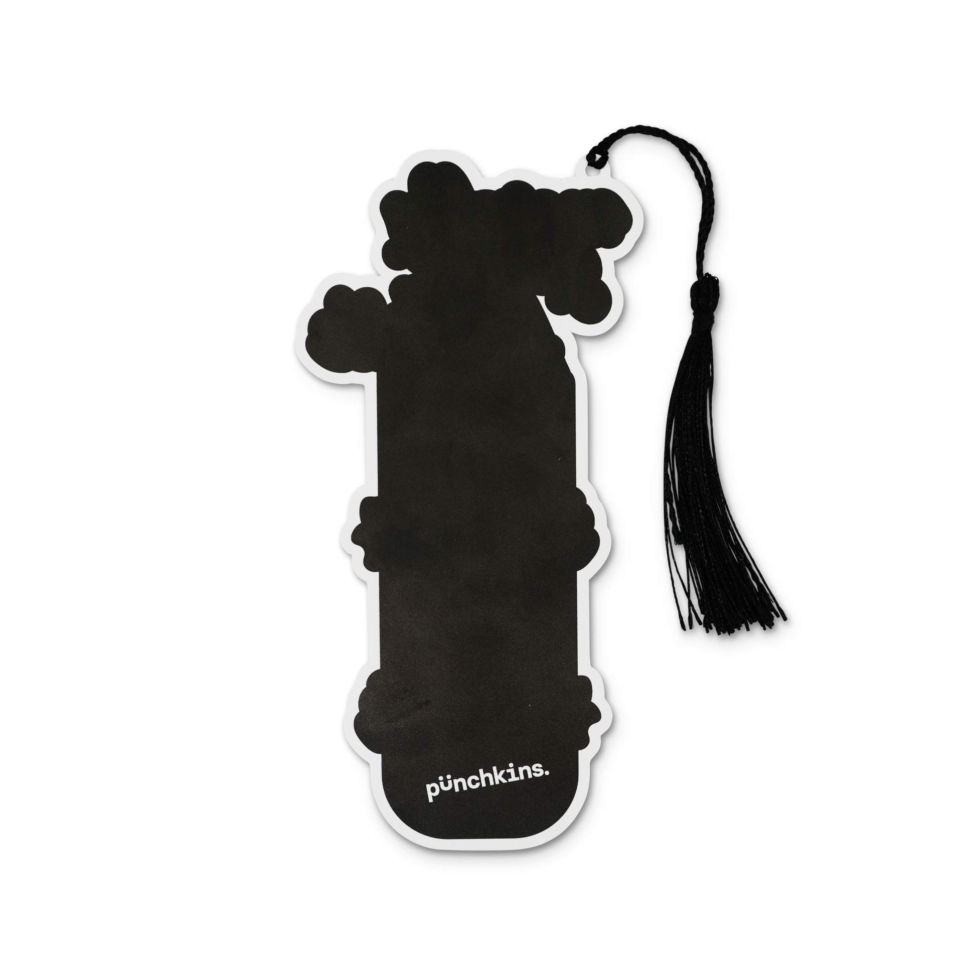 Black scrunchie with tassel and 'pünchkins' branding on a white background