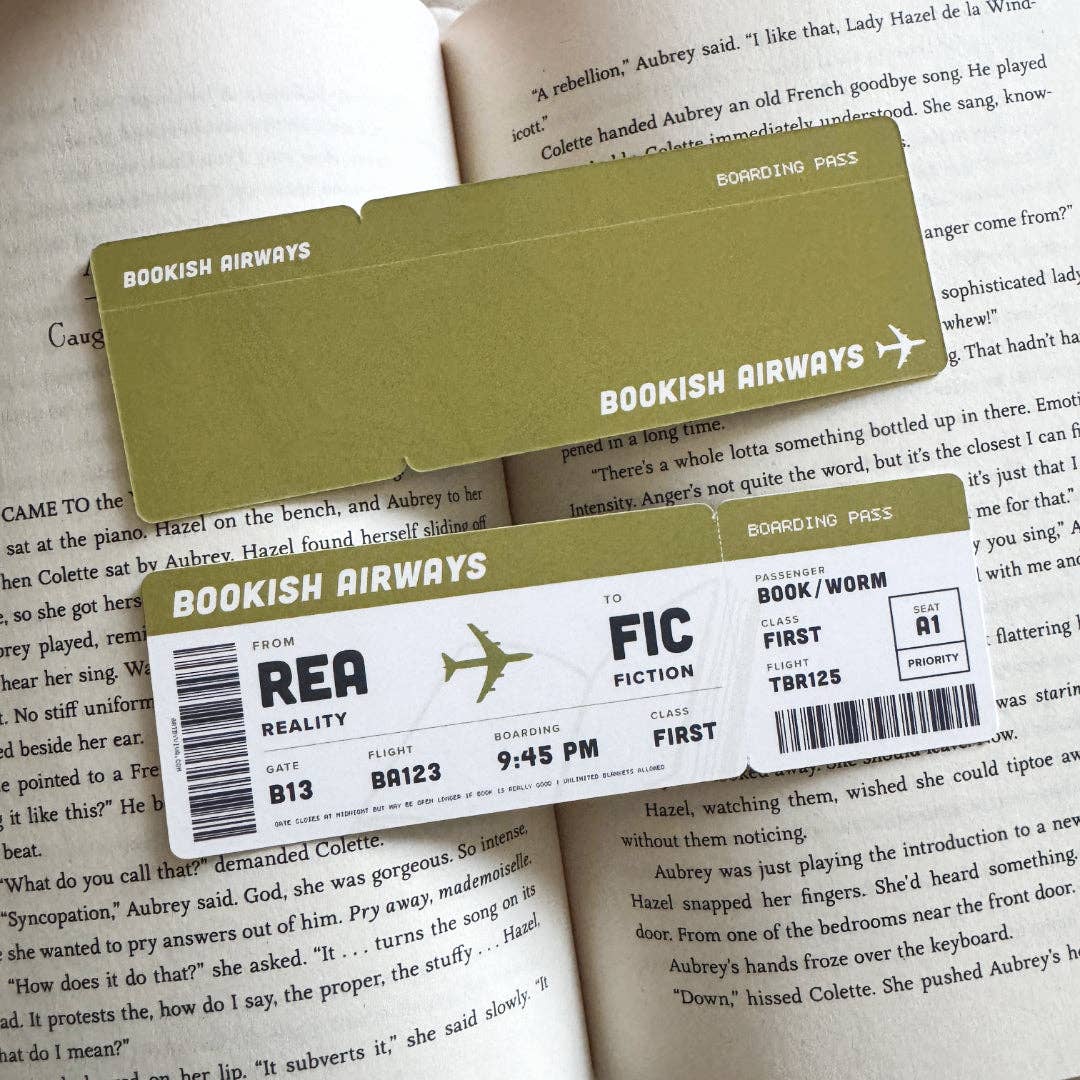 Bookish Boarding Pass Die-Cut Bookmark