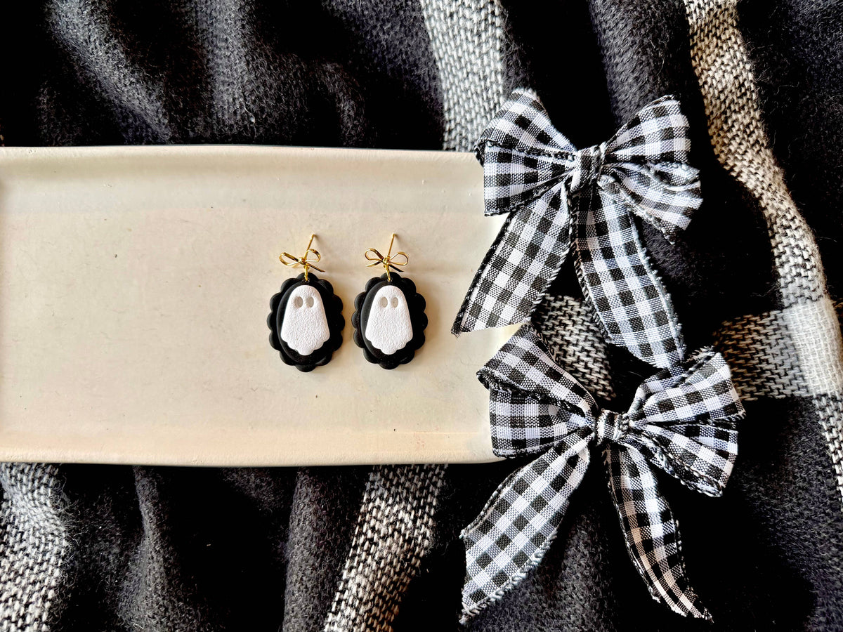 Ghost Frame Earrings | Polymer Clay Halloween Earrings