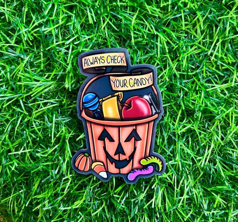 Always Check Your Candy Sticker | Trick or Treat Halloween Vinyl Decal